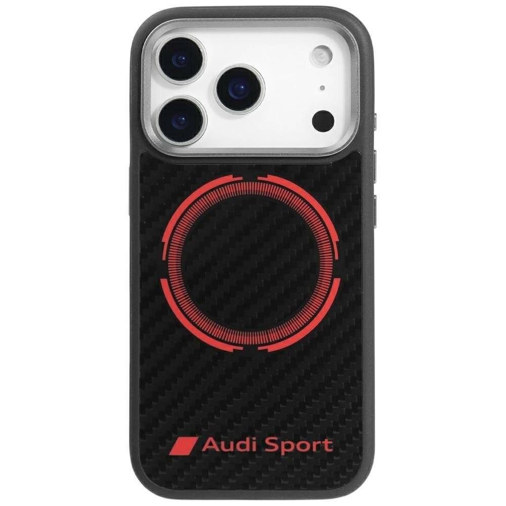 Audi RSQ Carbon Fiber Sport Red Circle MagSafe Case iPhone 17 Pro - Schwarz