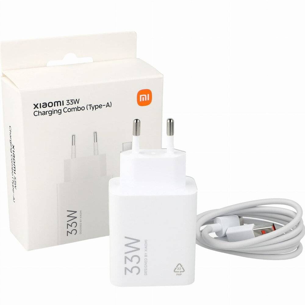 Xiaomi MDY-16-EF 1xUSB-A 33W Wandladegerät mit 3A USB-C Kabel - Weiß
