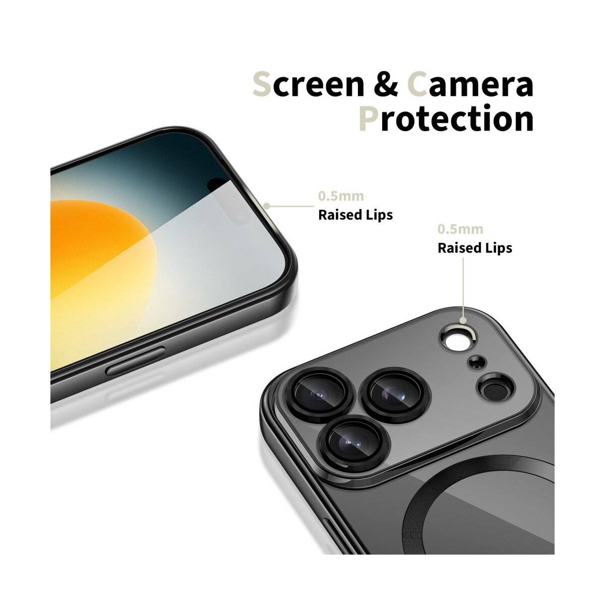 Tech-Protect MagFlex MagSafe Hülle für iPhone 17 Pro – Transparent Schwarz
