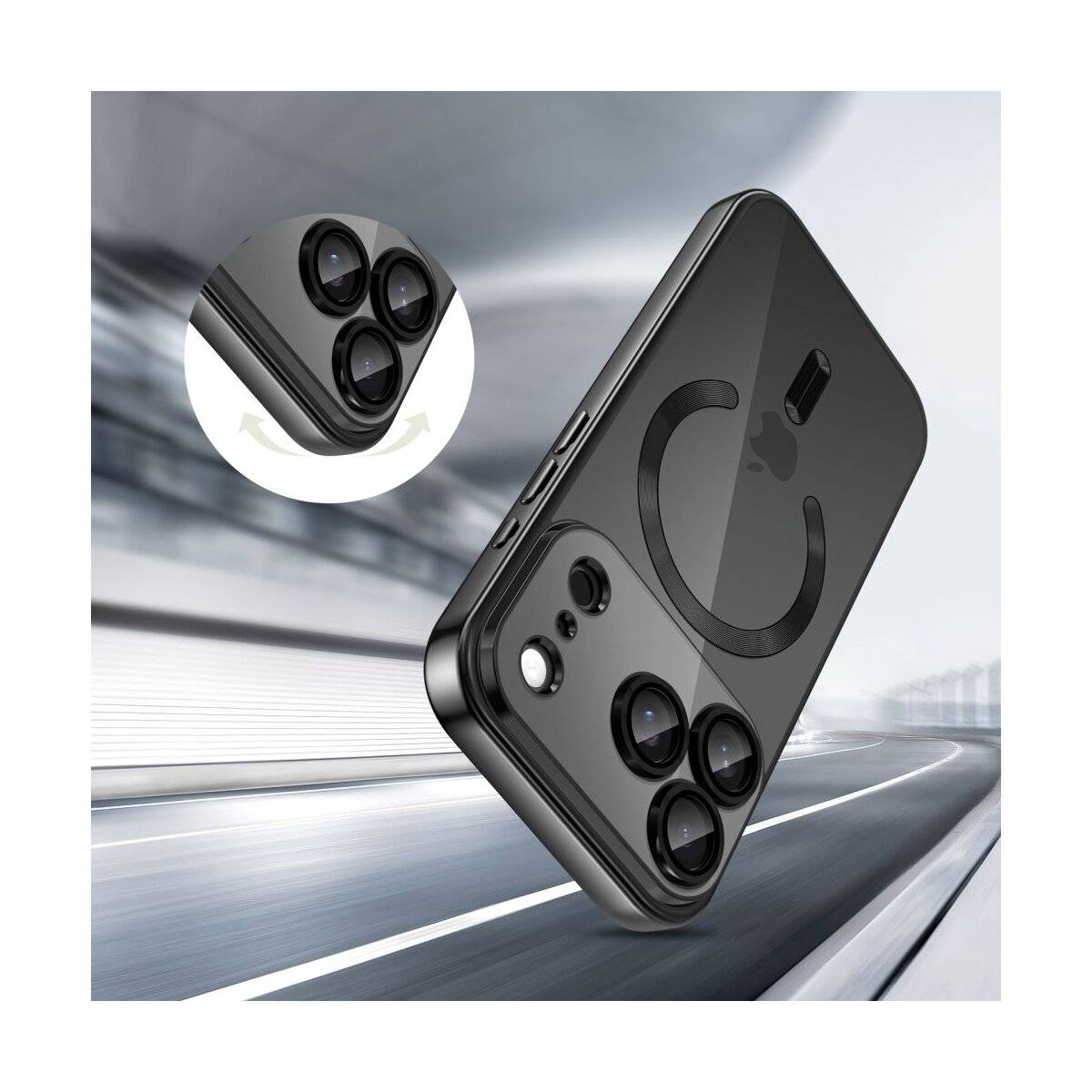 Tech-Protect MagFlex MagSafe Hülle für iPhone 17 Pro – Transparent Schwarz