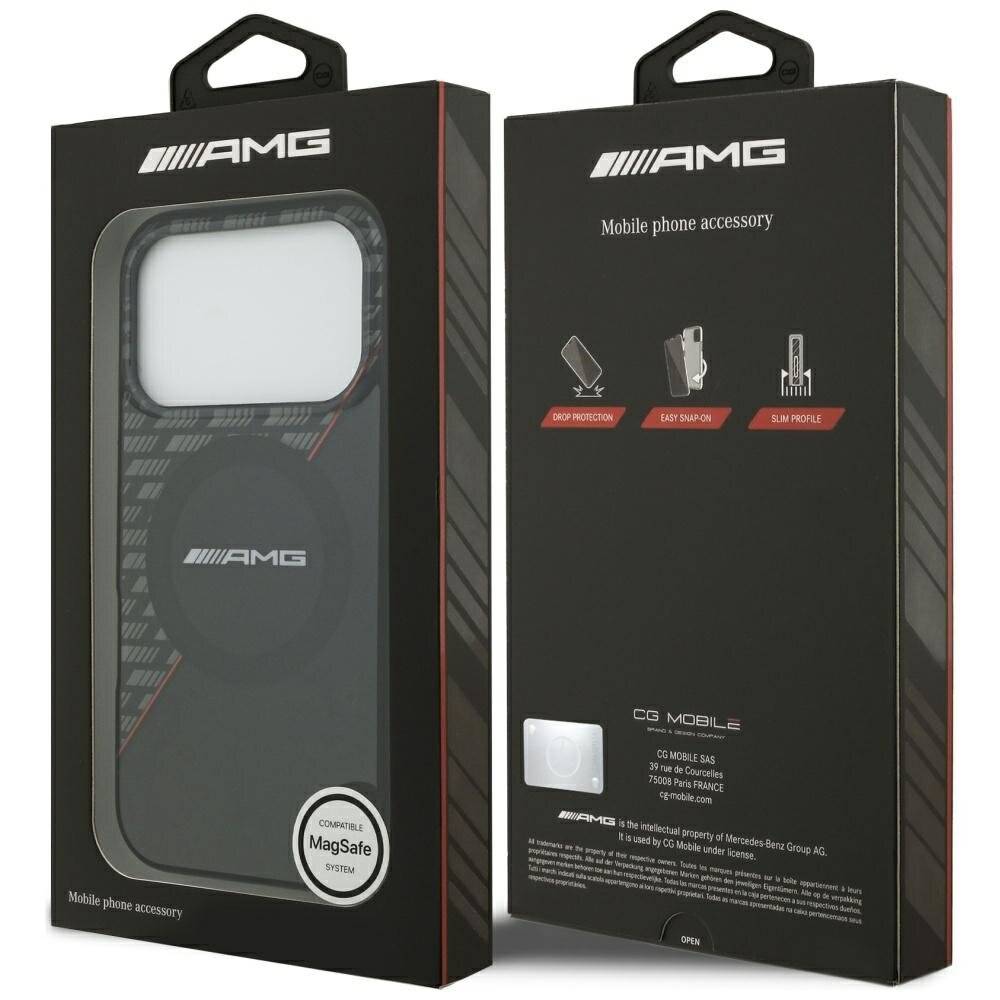 AMG Double Layer Transparent Rhombs MagSafe Case für iPhone 17 Pro - Schwarz und Rot