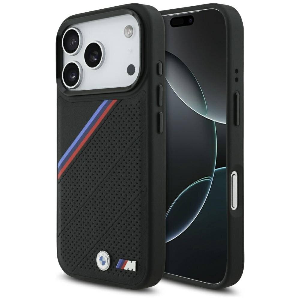 BMW M Tricolor Metal Logo MagSafe Case iPhone 17 Pro – Schwarz