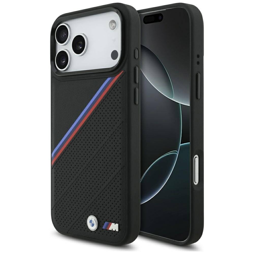 BMW M Tricolor Metal Logo MagSafe Case iPhone 17 Pro Max – Schwarz