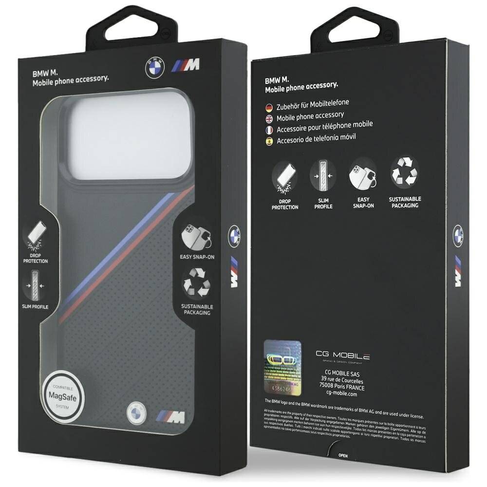 BMW M Tricolor Metal Logo MagSafe Case iPhone 17 Pro Max – Schwarz