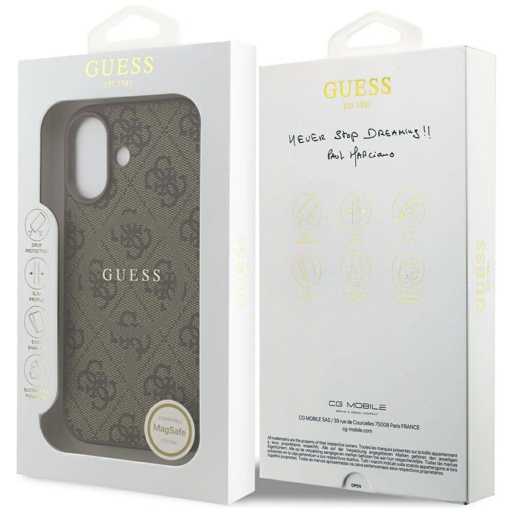 Guess 4G Ring Classic Logo MagSafe Hülle iPhone 17 - Braun