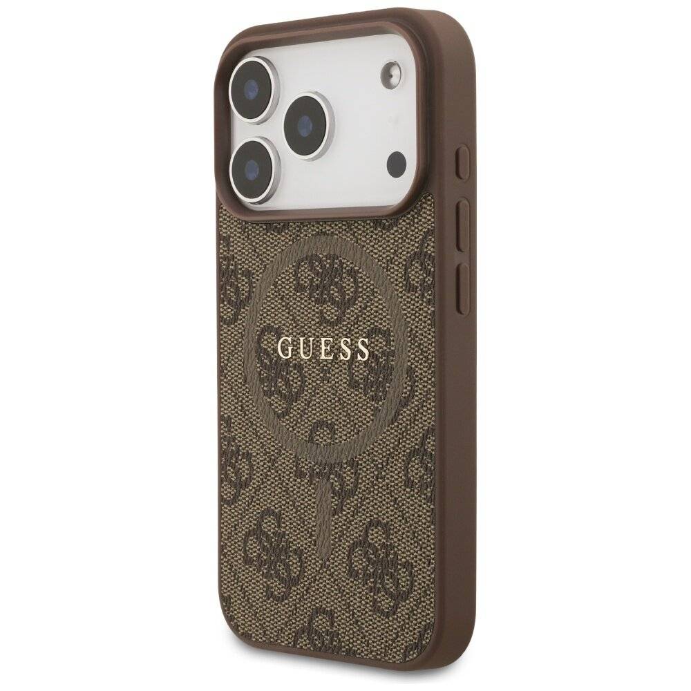 Guess 4G Ring Classic Logo MagSafe Hülle iPhone 17 Pro - Braun