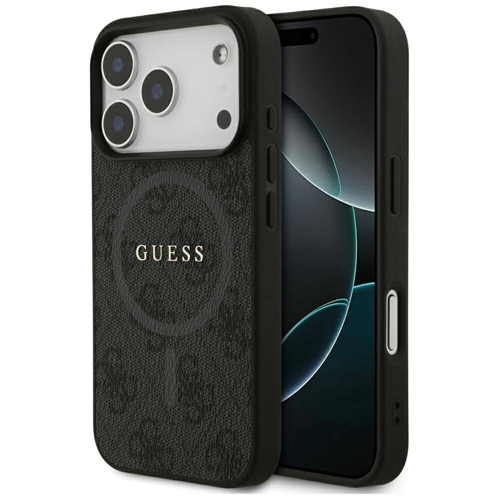 Guess 4G Ring Classic Logo MagSafe Hülle iPhone 17 Pro - Schwarz