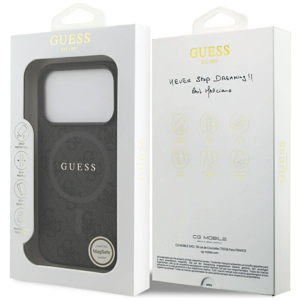 Guess 4G Ring Classic Logo MagSafe Hülle iPhone 17 Pro - Schwarz