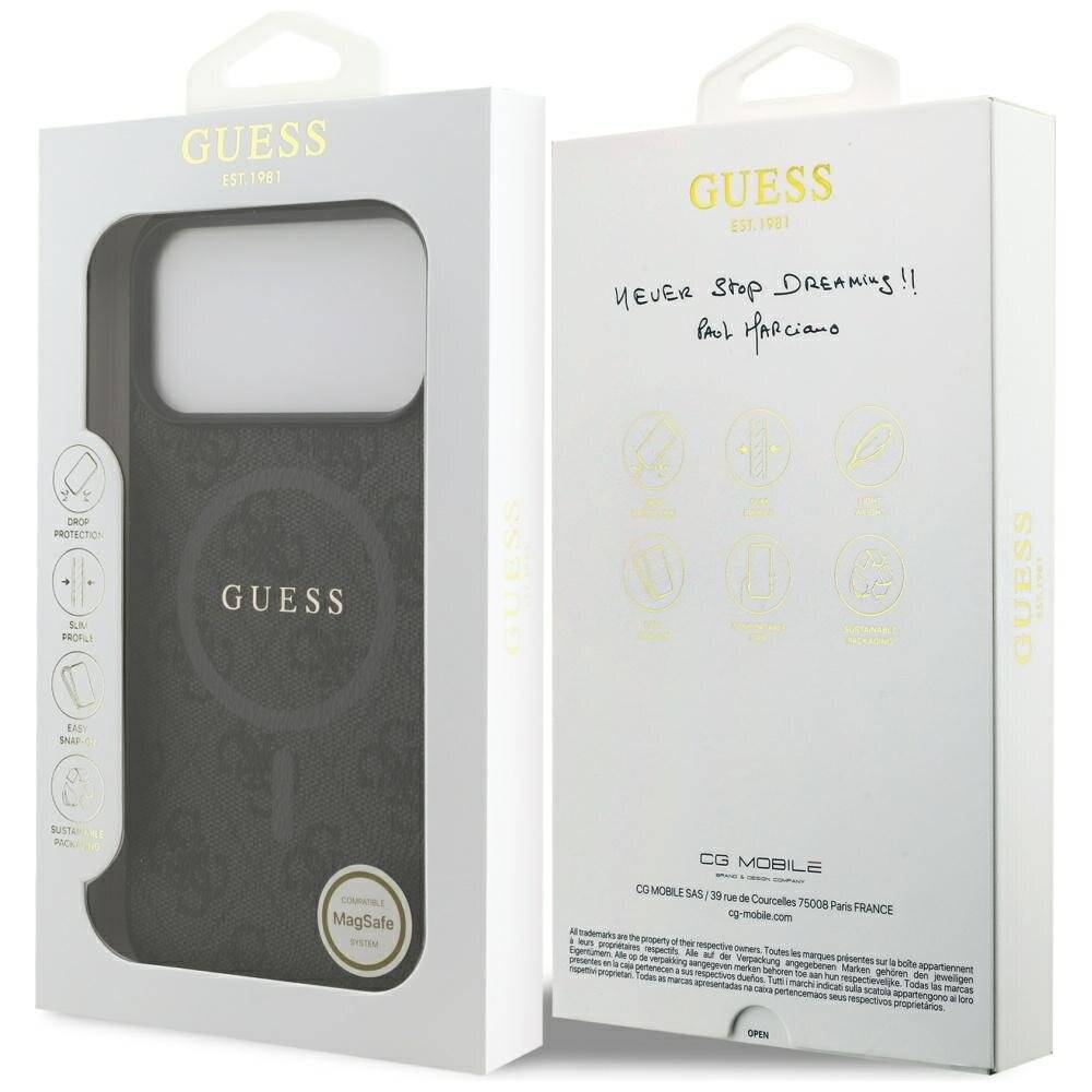 Guess 4G Ring Classic Logo MagSafe Hülle iPhone 17 Pro Max - Schwarz