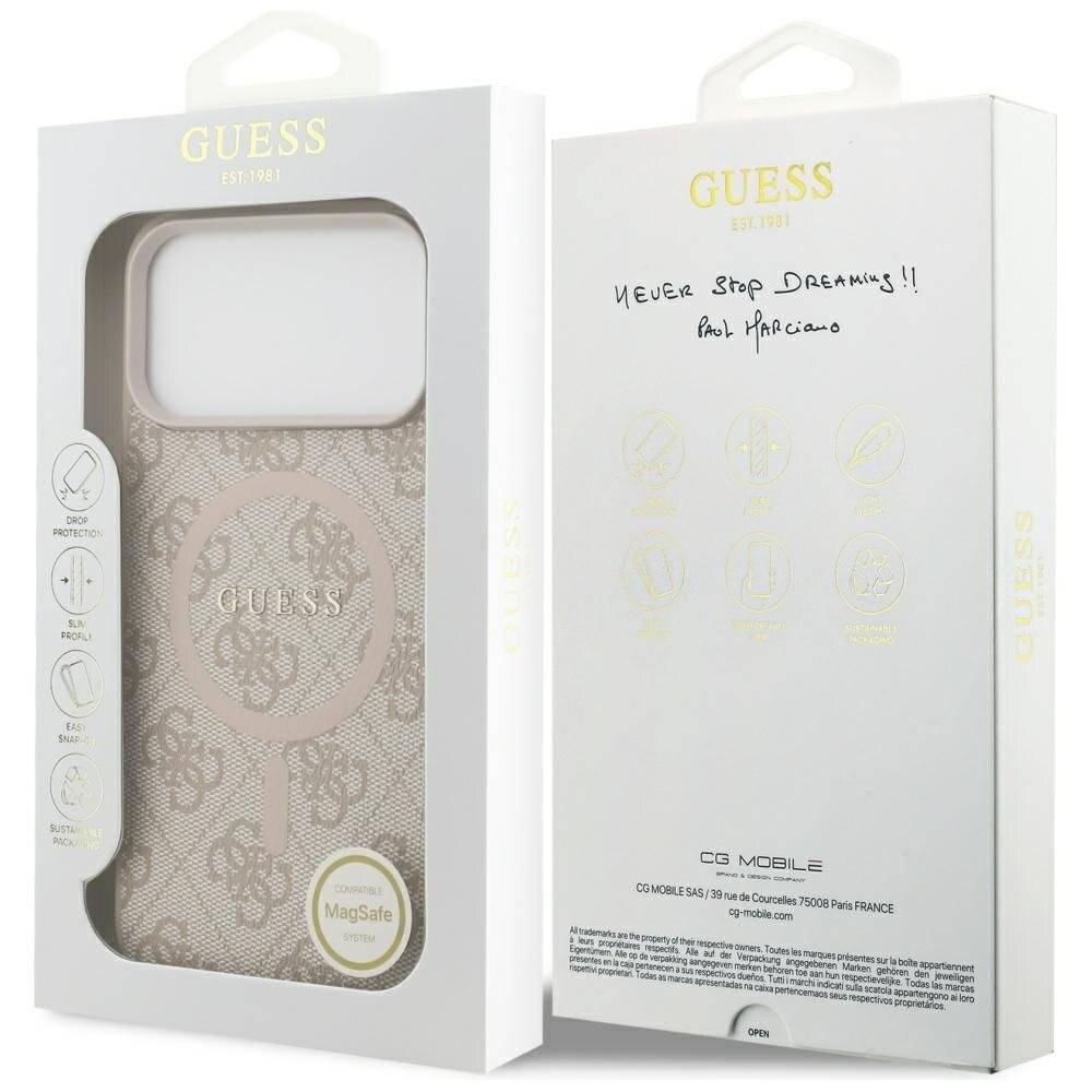Guess 4G Ring Classic Logo MagSafena iPhone 17 Pro Max Hülle - Pink