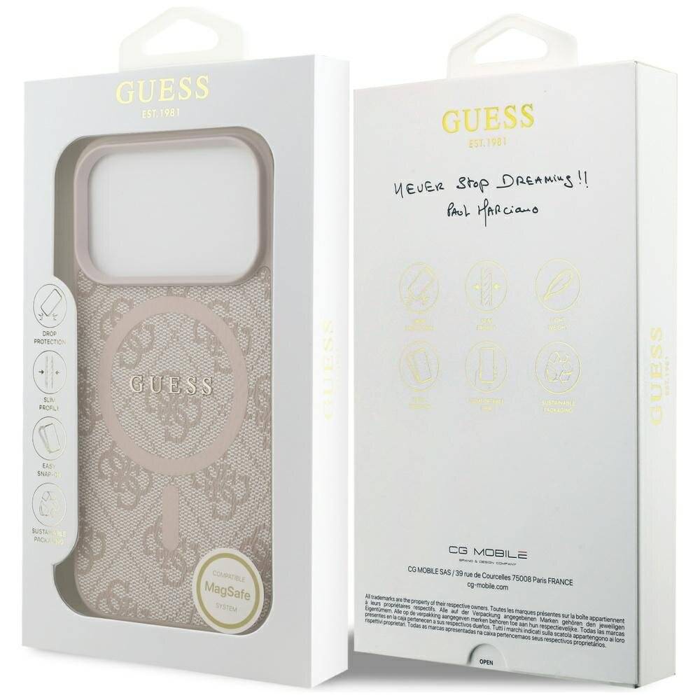 Guess 4G Ring Classic Logo MagSafe Hülle iPhone 17 Pro – Pink