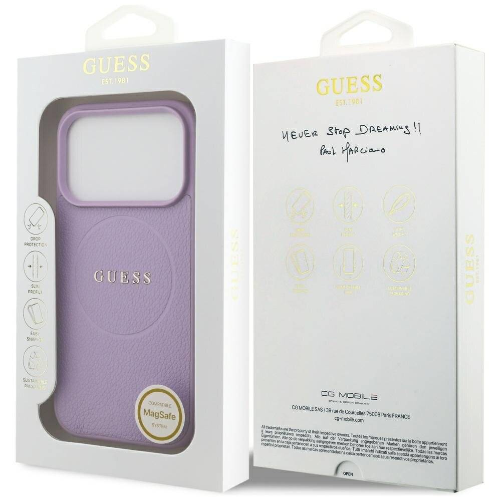 Guess Grained Ring MagSafe Hülle iPhone 17 Pro - Lila
