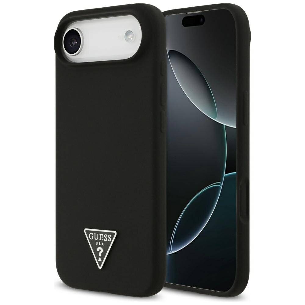 Guess Silikon Triangle Logo MagSafe Hülle iPhone 17 Air - Schwarz