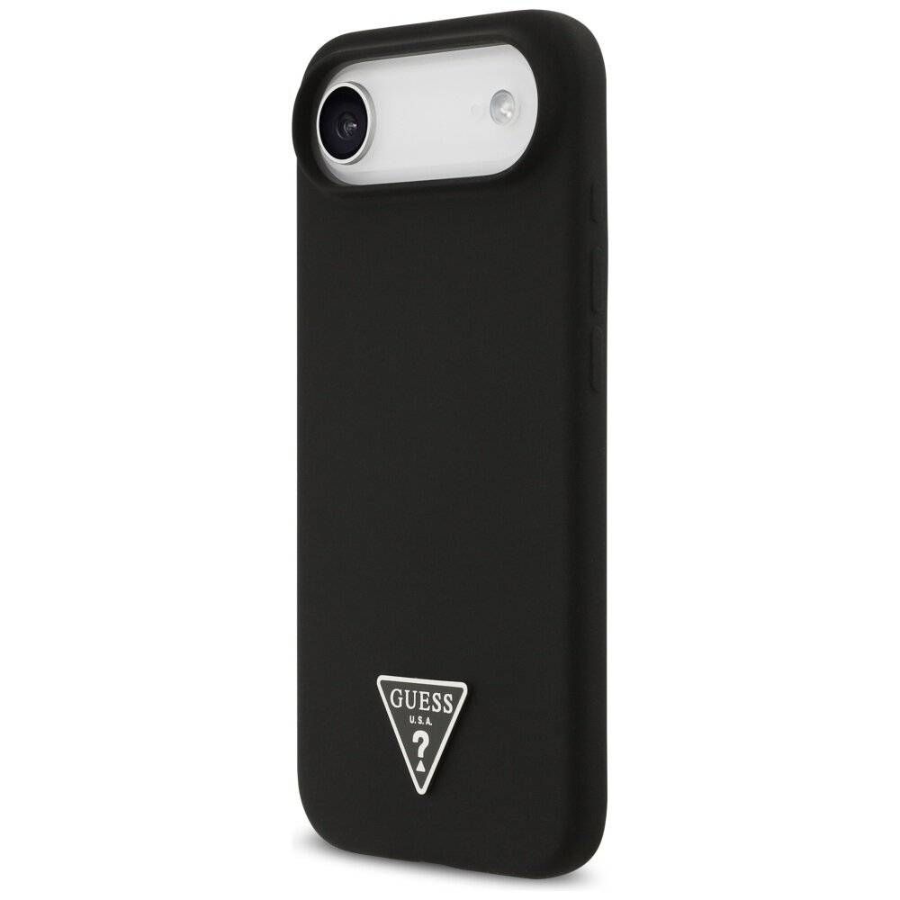 Guess Silikon Triangle Logo MagSafe Hülle iPhone 17 Air - Schwarz