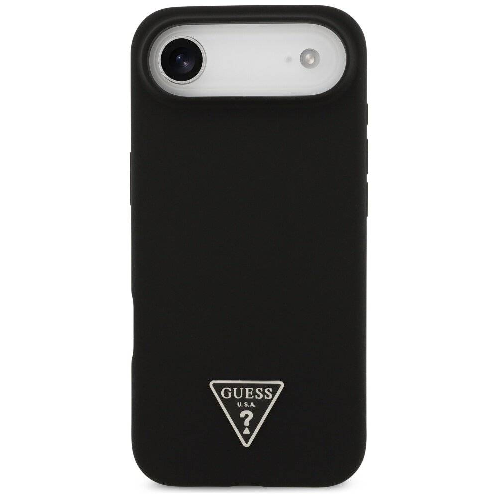 Guess Silikon Triangle Logo MagSafe Hülle iPhone 17 Air - Schwarz