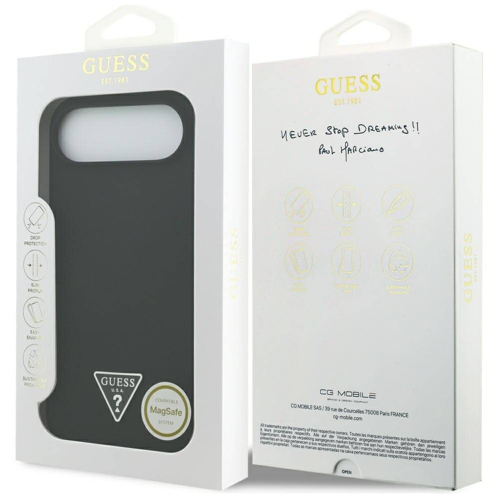 Guess Silikon Triangle Logo MagSafe Hülle iPhone 17 Air - Schwarz