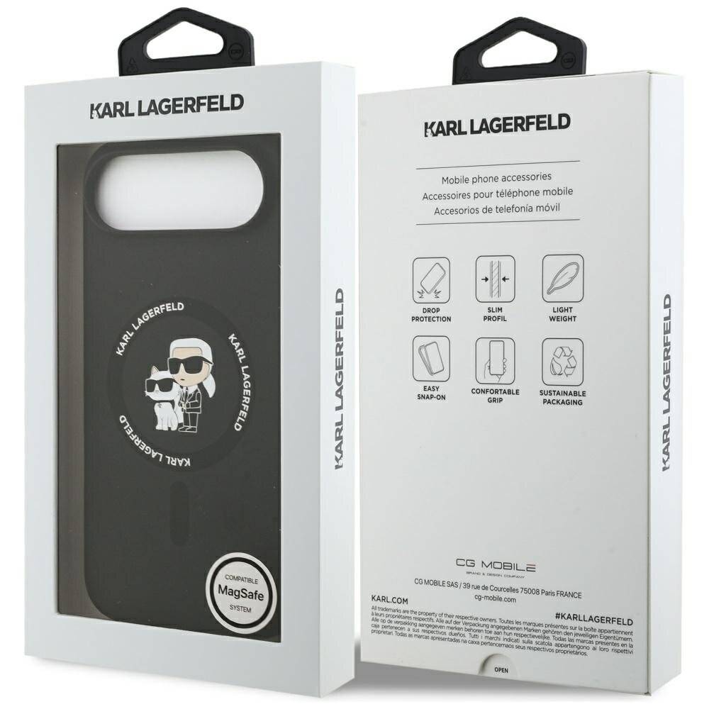 Karl Lagerfeld Silikon Karl&Choupette Ring MagSafe Hülle iPhone 17 Air - Schwarz