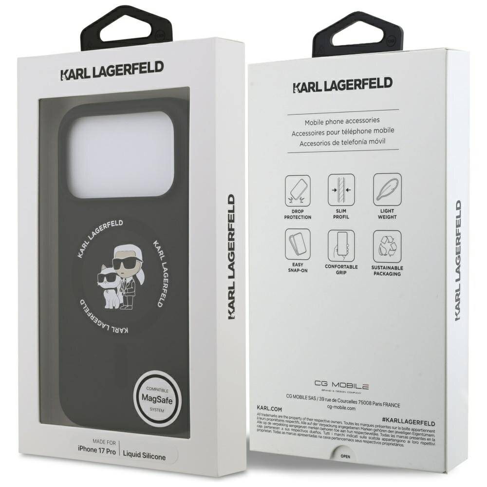 Karl Lagerfeld Silikon Karl&Choupette Ring MagSafe Case iPhone 17 Pro - Schwarz