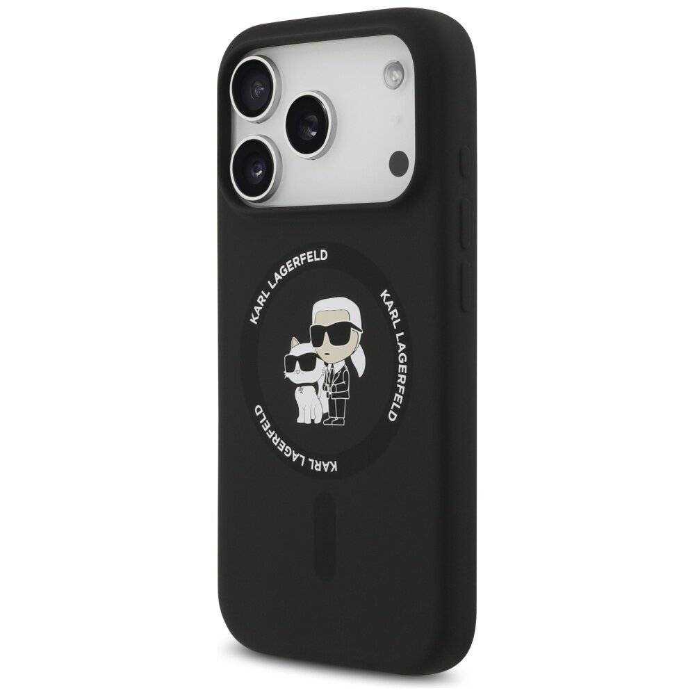 Karl Lagerfeld Silikon Karl&Choupette Ring MagSafe Case iPhone 17 Pro - Schwarz