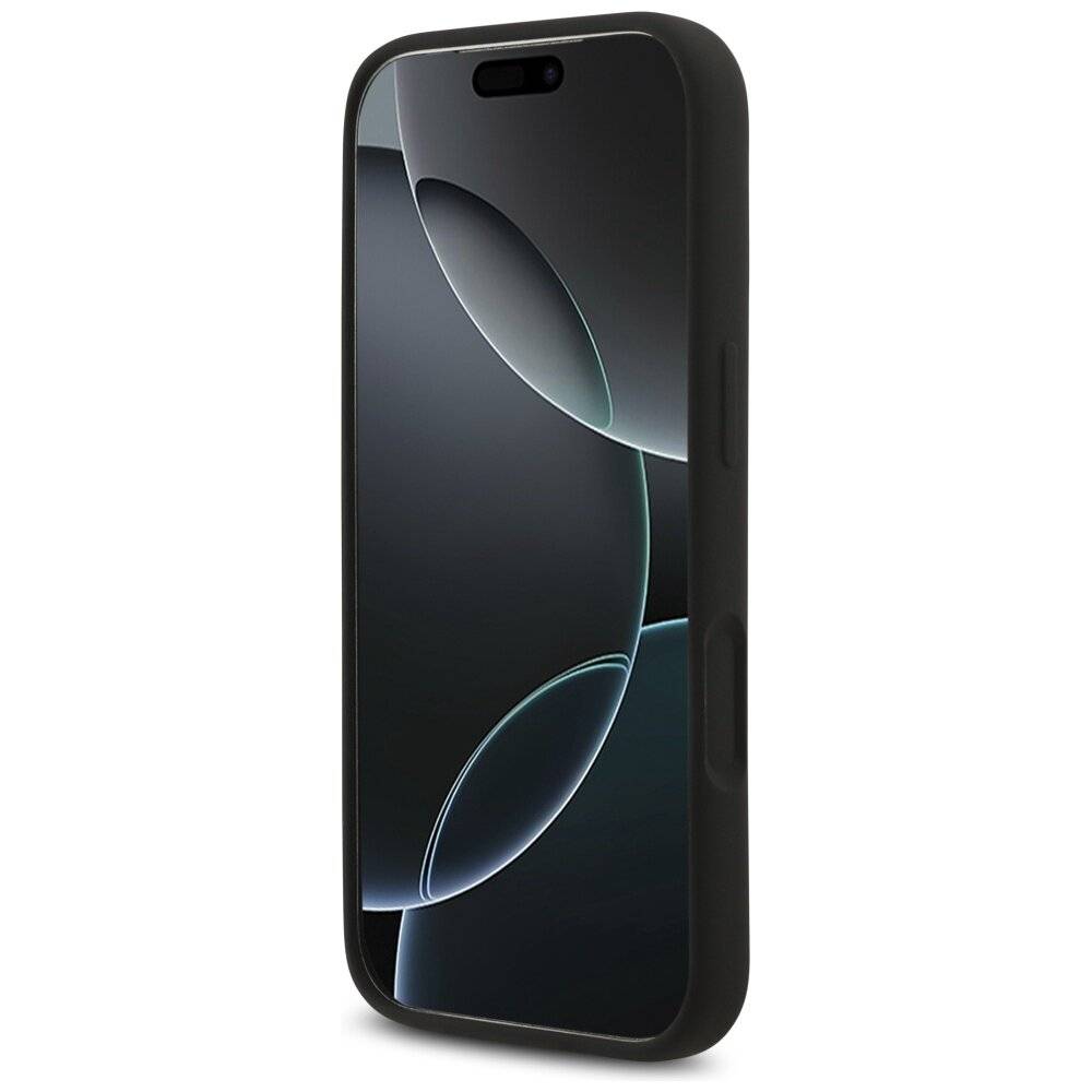 Guess' Handyhülle in Verpackung mit grauem strukturiertem Design und der Aufschrift 'NEVER STOP DREAMING!!' auf der Vorderseite.