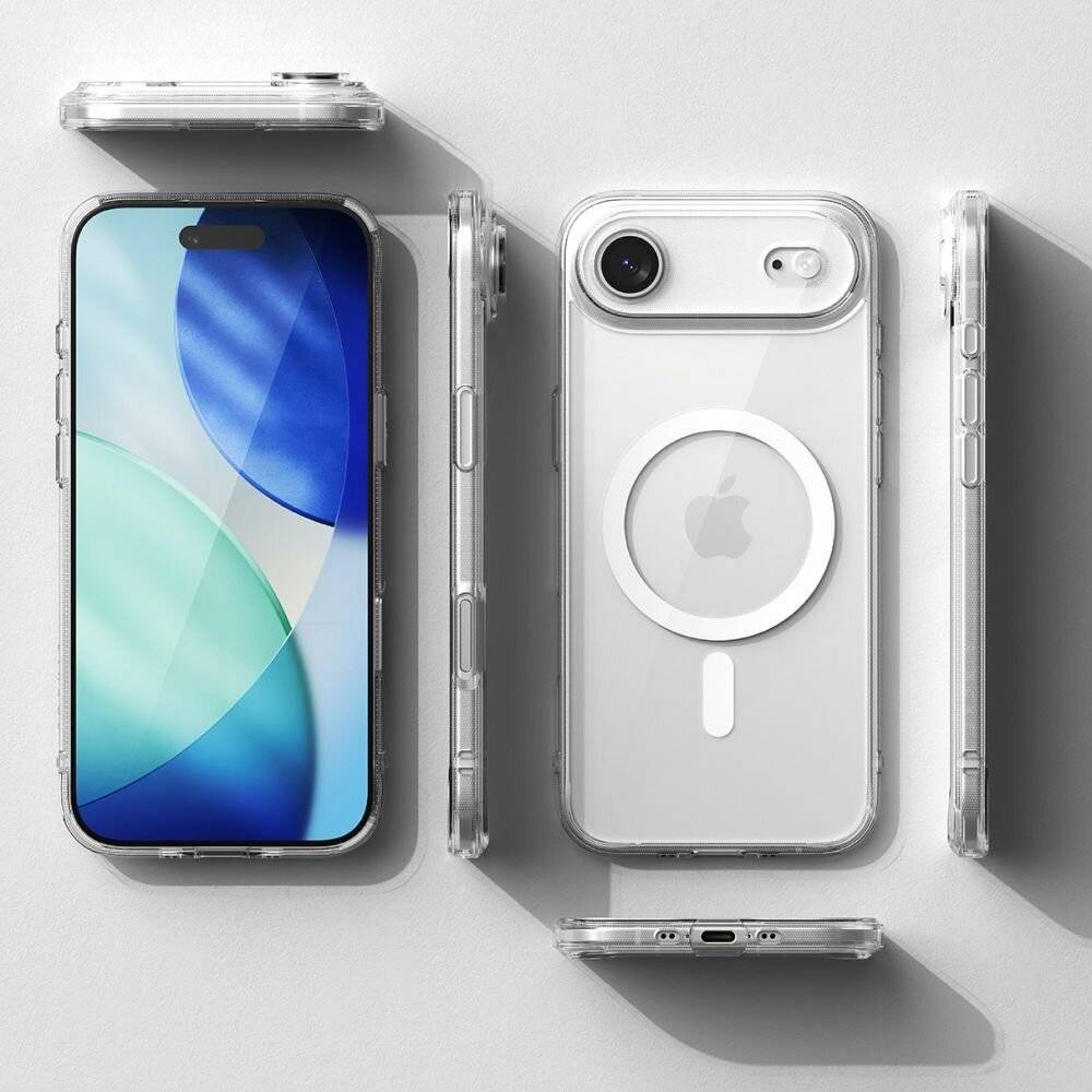 Ein Smartphone und eine transparente robuste Handyhülle werden nebeneinander gezeigt und verdeutlichen die Schutzfunktionen und die Passgenauigkeit der Hülle.