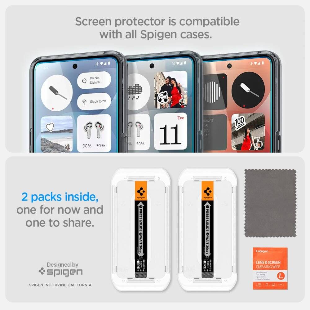 Spigen Glas.TR EZ Fit Schutzglas 2er-Pack Nothing Phone 3 - Transparent