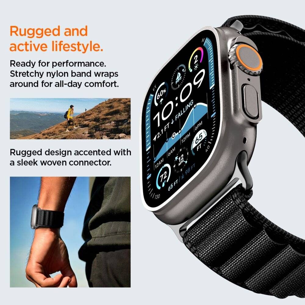 Armband Spigen WBF1 Armband für Apple Watch 44 / 45 / 46 / 49 mm - Schwarz