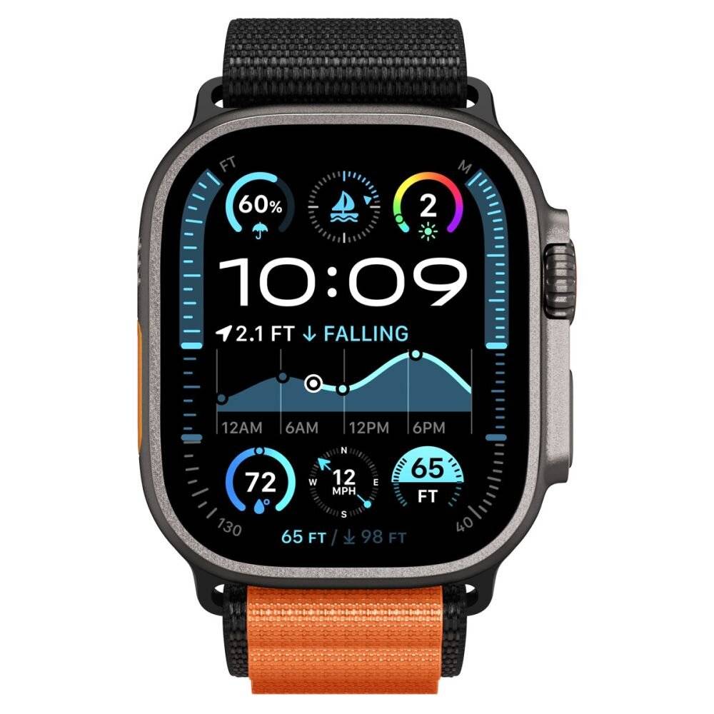 Spigen WBF1 Armband für Apple Watch 44 / 45 / 46 / 49 mm - Schwarz und Orange