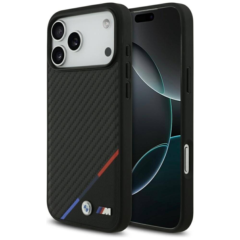 BMW M Carbon Tricolor Line MagSafe Case iPhone 17 Pro Max - Schwarz