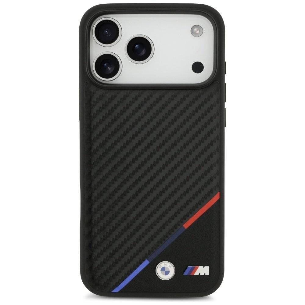 BMW M Carbon Tricolor Line MagSafe Case iPhone 17 Pro Max - Schwarz