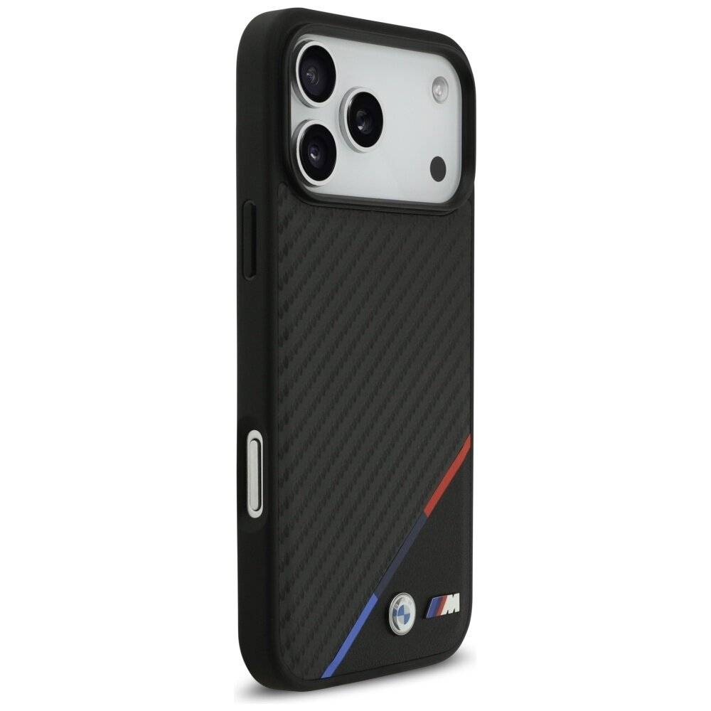 BMW M Carbon Tricolor Line MagSafe Case iPhone 17 Pro Max - Schwarz