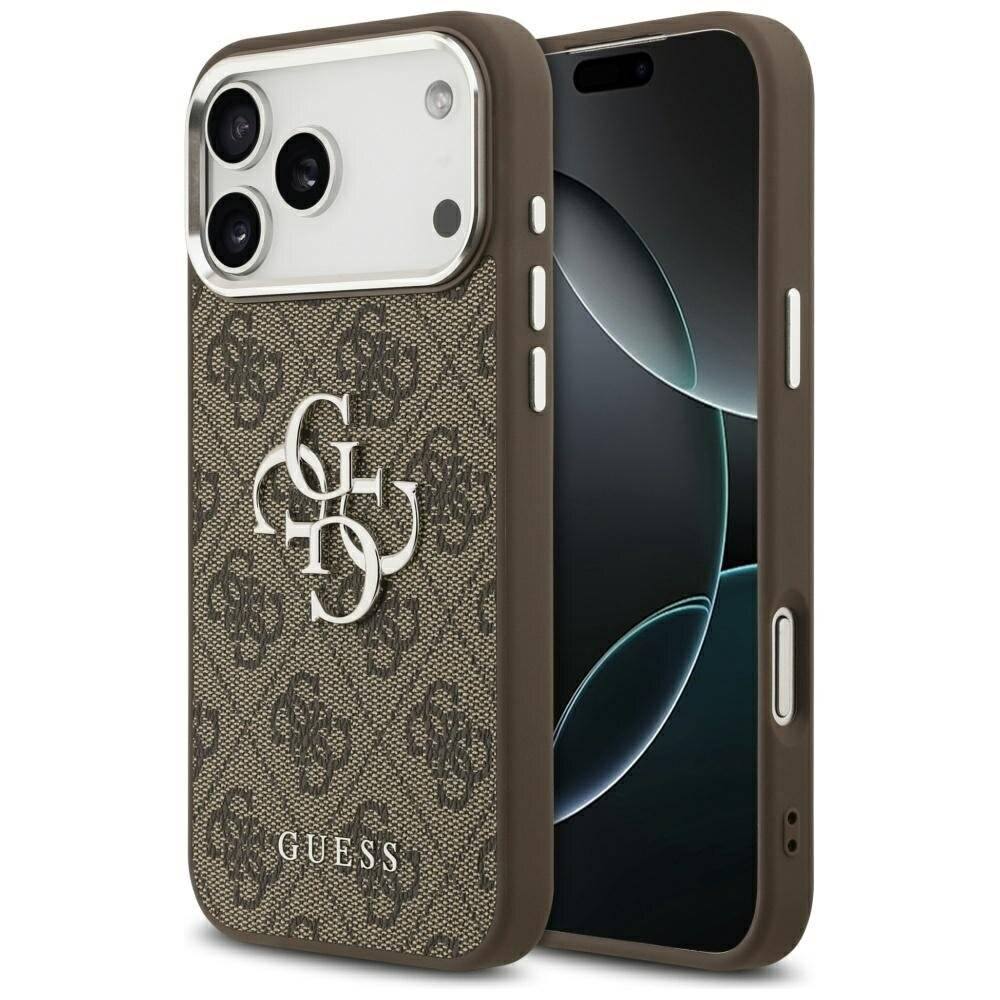 Guess 4G Big Classic Logo Case iPhone 17 Pro Max Braun - Silber