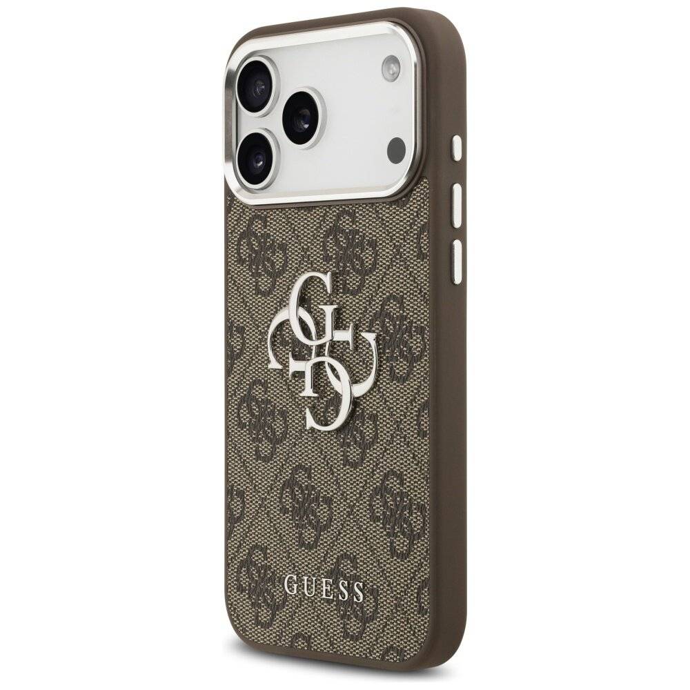 Guess 4G Big Classic Logo Case iPhone 17 Pro Max Braun - Silber