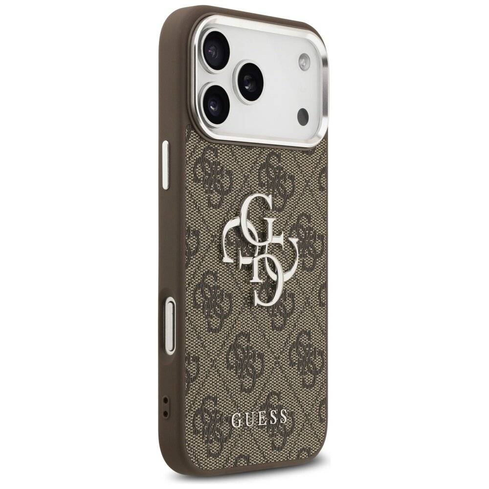 Guess 4G Big Classic Logo Case iPhone 17 Pro Max Braun - Silber