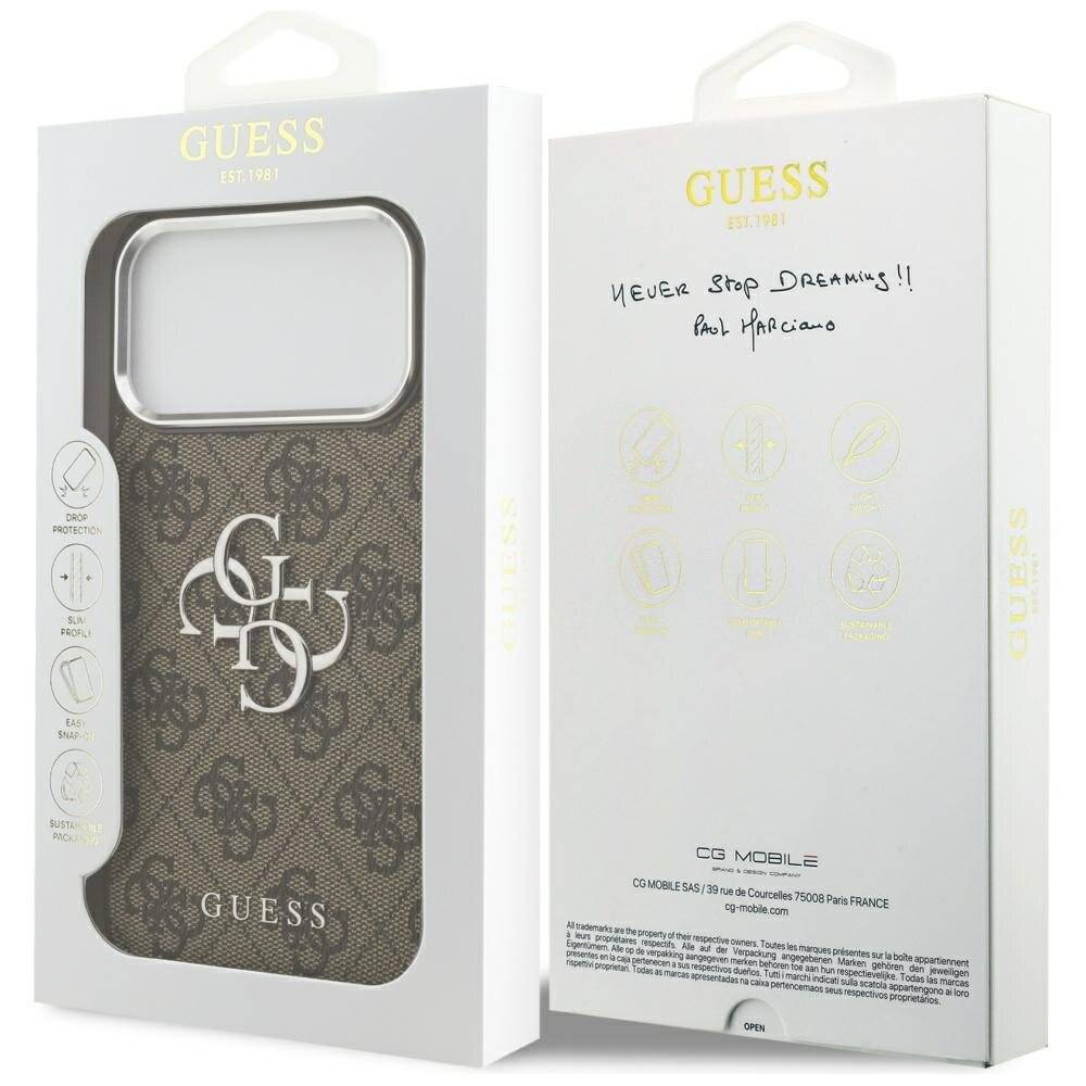 Guess 4G Big Classic Logo Case iPhone 17 Pro Max Braun - Silber