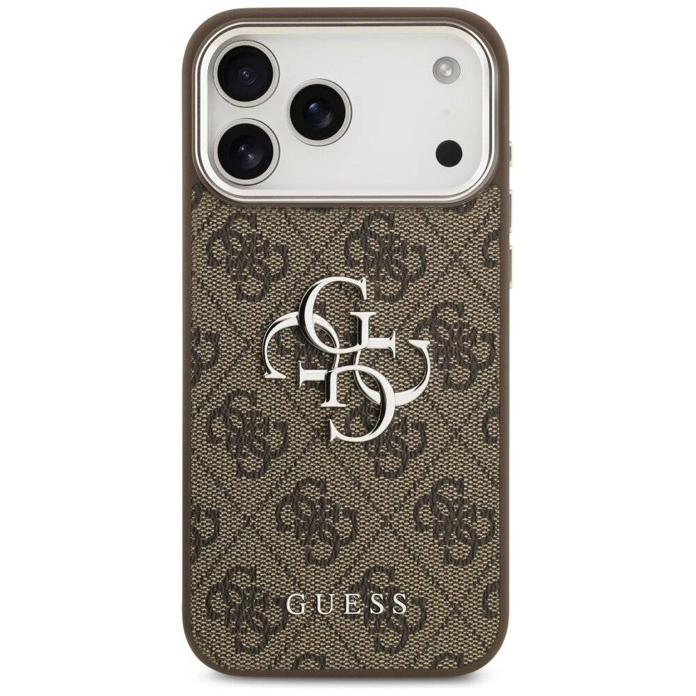 Guess 4G Big Classic Logo Case iPhone 17 Pro Max Braun - Silber