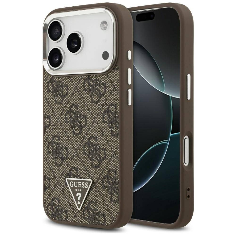 Guess 4G Triangle Logo MagSafe Hülle iPhone 17 Pro - Braun