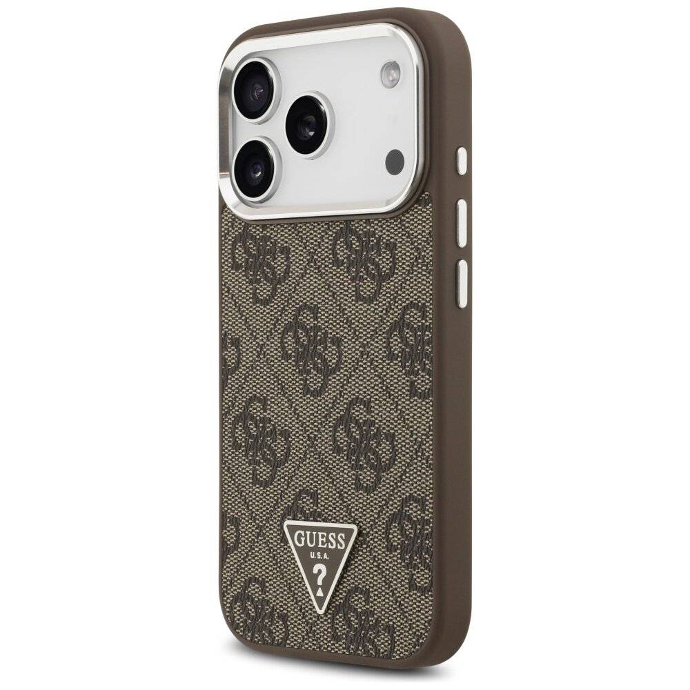 Guess 4G Triangle Logo MagSafe Hülle iPhone 17 Pro - Braun