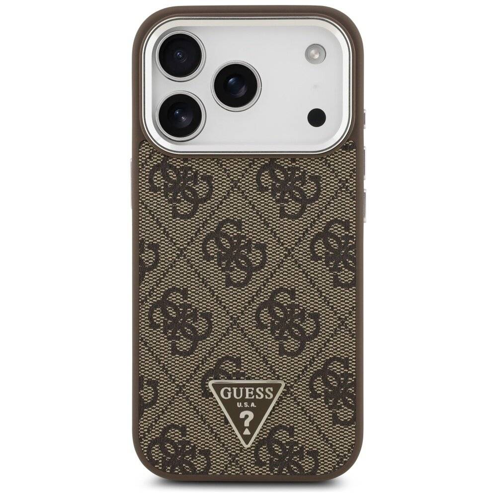 Guess 4G Triangle Logo MagSafe Hülle iPhone 17 Pro - Braun