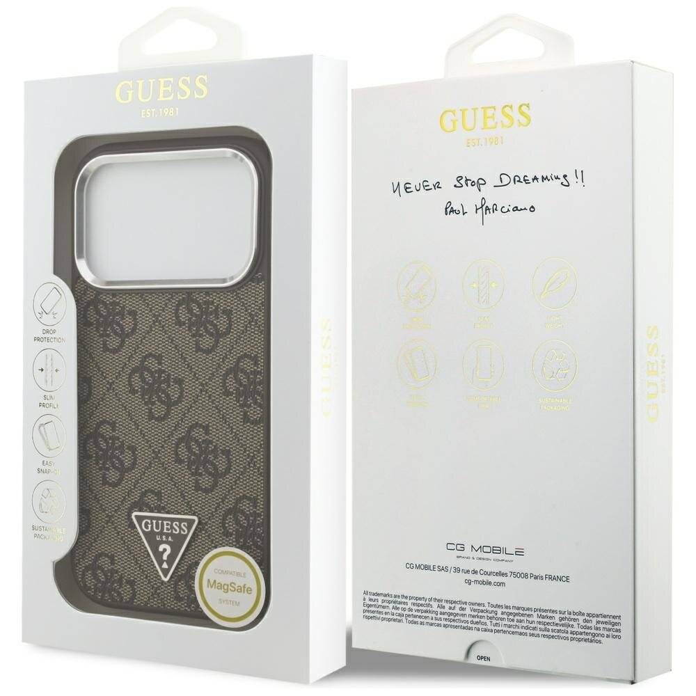 Guess 4G Triangle Logo MagSafe Hülle iPhone 17 Pro - Braun