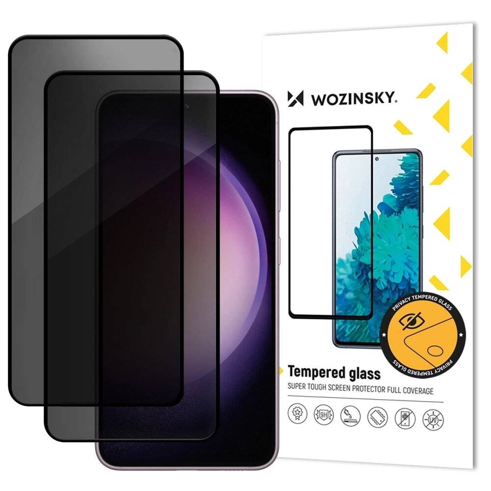 Wozinsky Privacy Glass gehärtetes Glas Samsung Galaxy S26 Ultra Fingerabdruckleser 2 Stück.