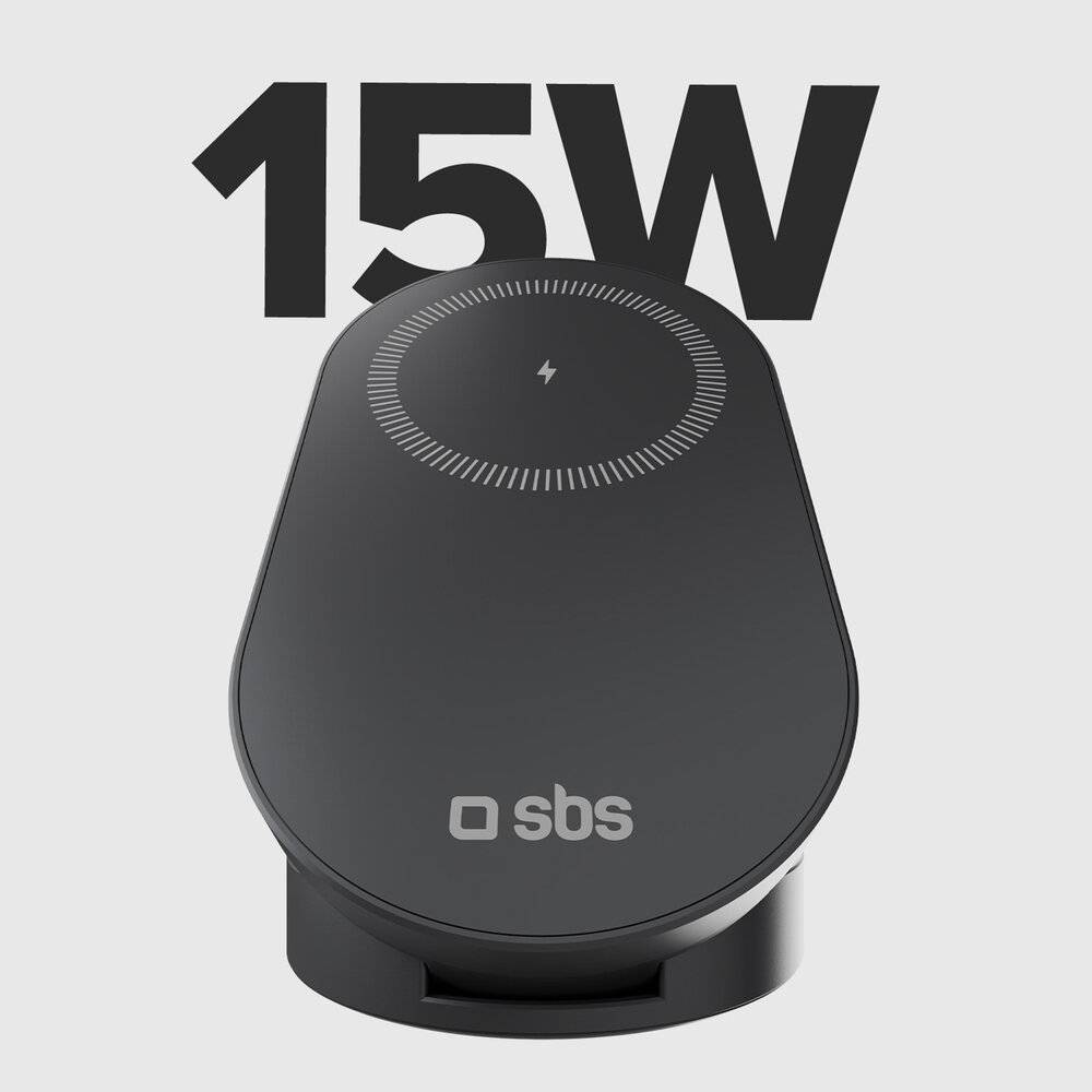 SBS 3-in-1 Faltbare kabellose Ladestation QI2 MFI – Made for iPhone – Schwarz