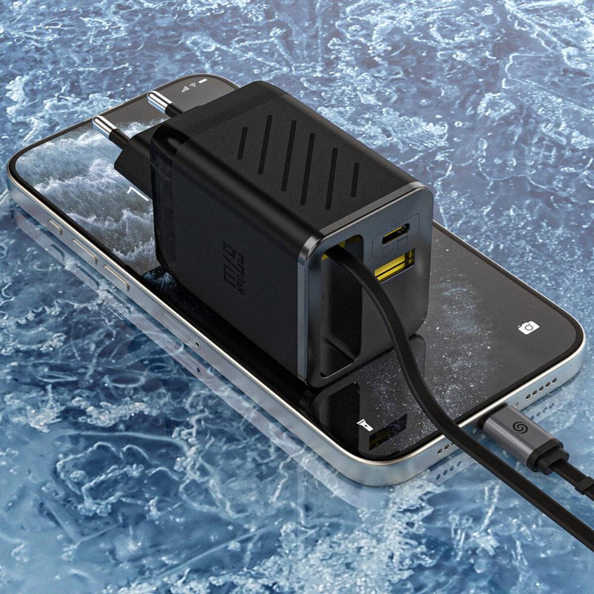Dudao A67EU GaN 67W Wandladegerät integriertem, einziehbarem USB-C Power Delivery Quick Charge