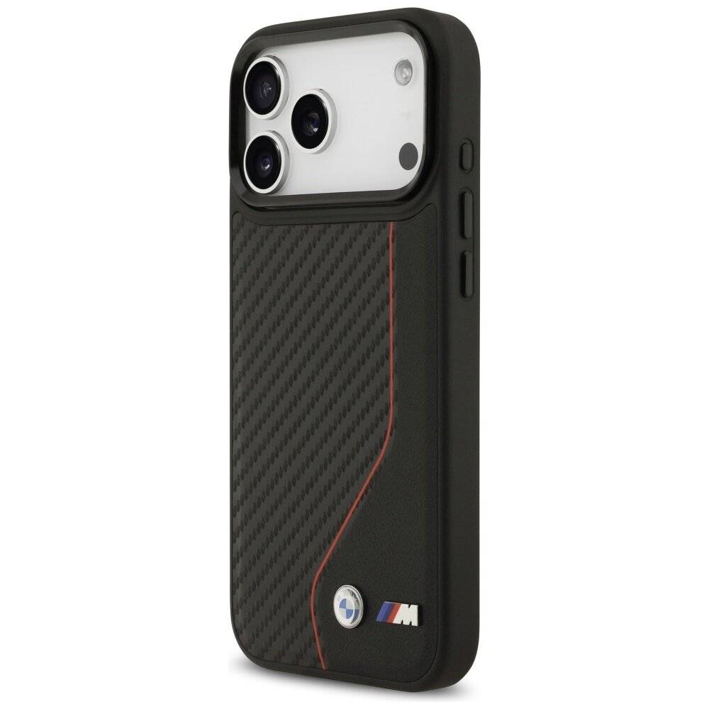 BMW M Carbon Line & Logo MagSafe Case iPhone 17 Pro Max – Rot