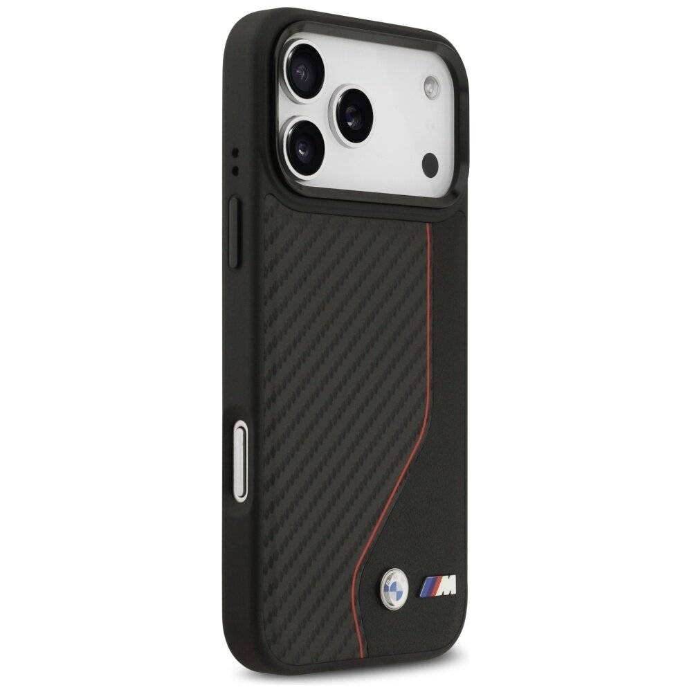 BMW M Carbon Line & Logo MagSafe Case iPhone 17 Pro Max – Rot
