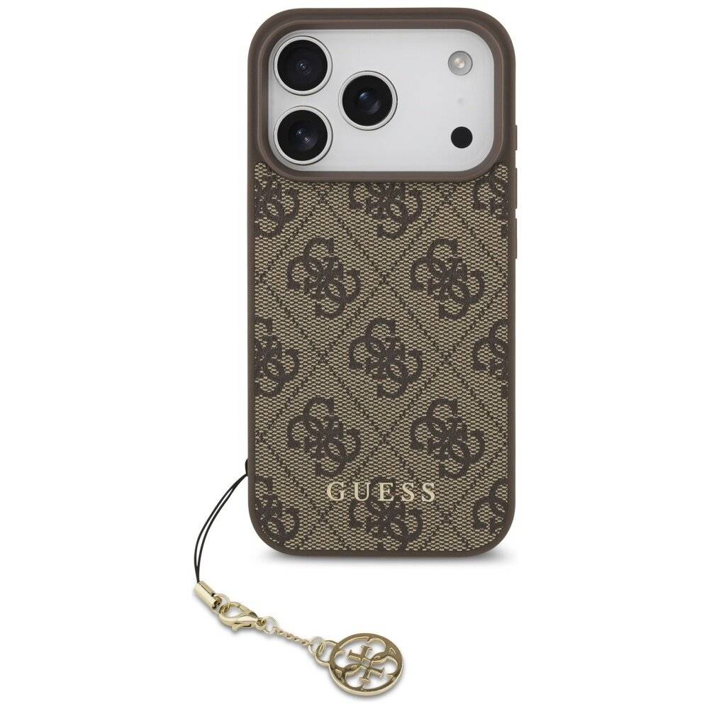 Guess 4G Charms Collection MagSafe Hülle iPhone 17 Pro - Braun