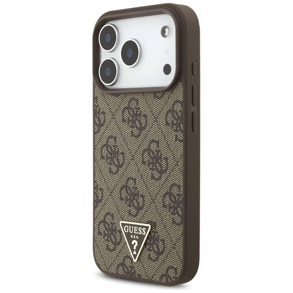 Guess 4G Strap Triangle Logo MagSafe Hülle iPhone 17 Pro - Braun