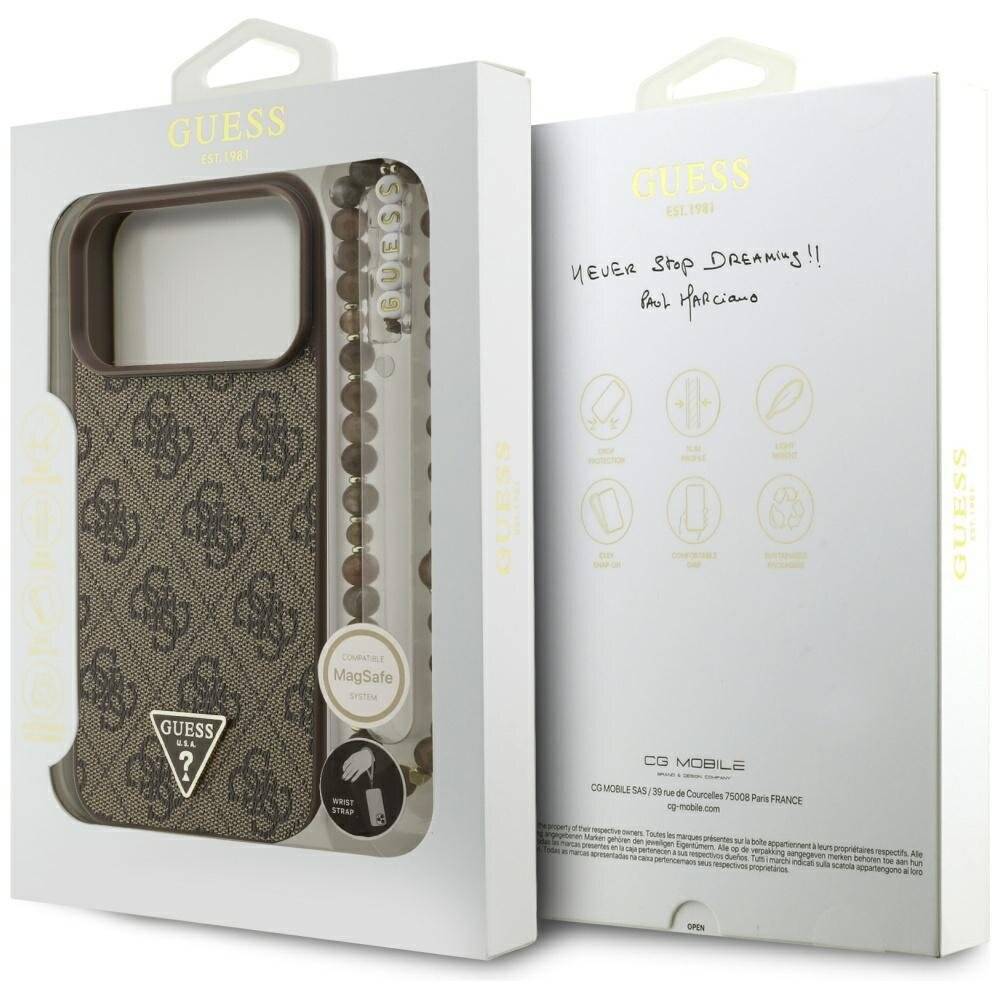 Guess 4G Strap Triangle Logo MagSafe Case iPhone 17 Pro Max - Braun