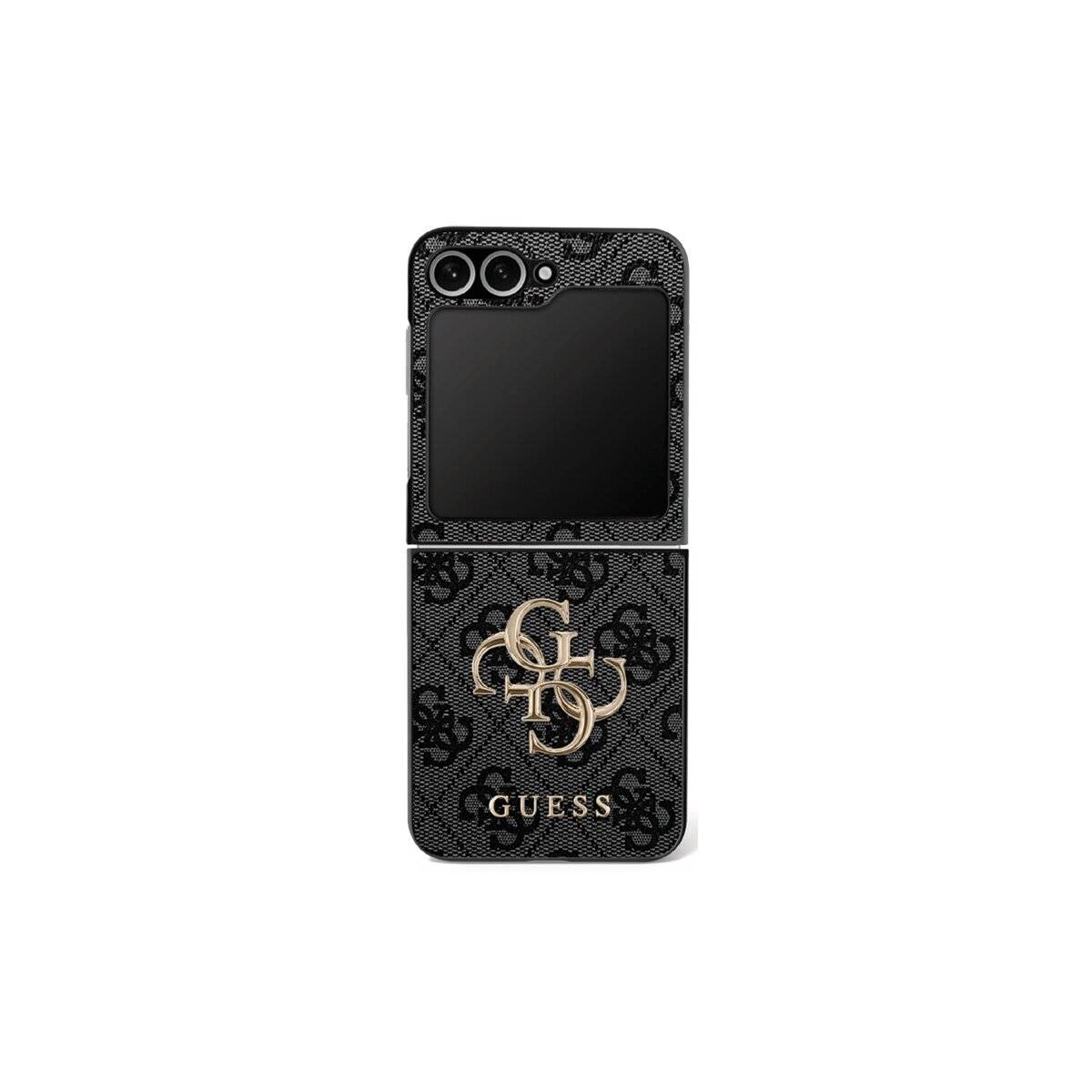 Guess Big 4G Logo Classic Logo Hülle Kompatibel mit Samsung Galaxy Z Flip 7 Schwarz