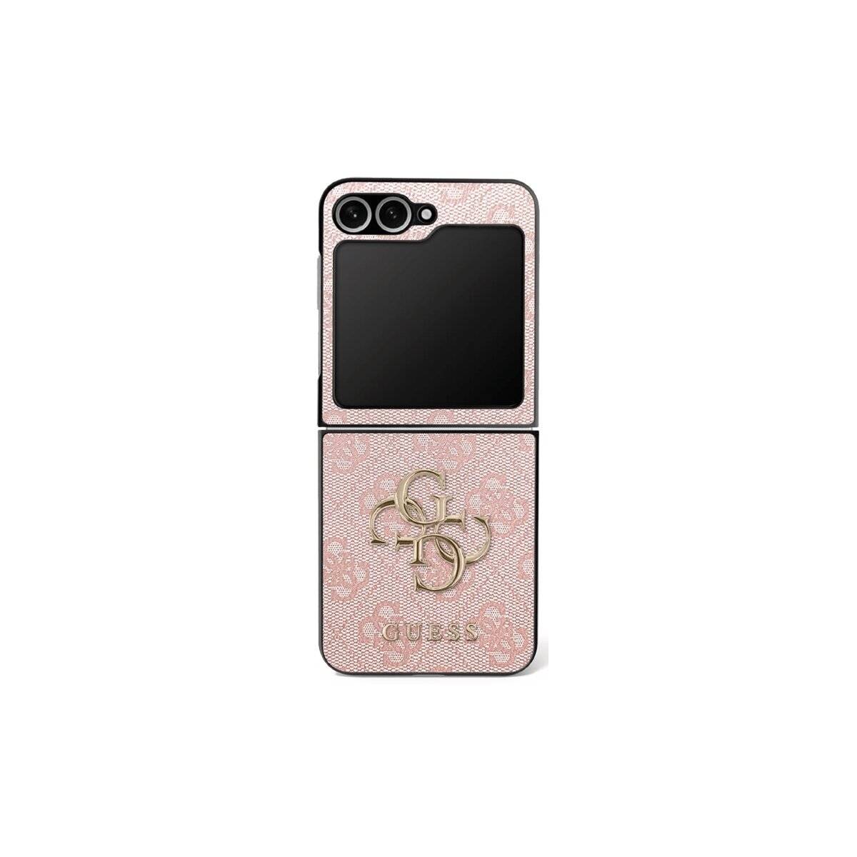 Guess Big 4G Logo Classic Logo Hülle Kompatibel mit Samsung Galaxy Z Flip 7 Rosa